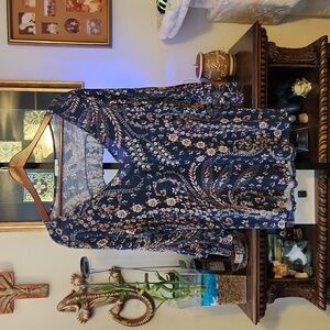 Maurices Asymmetrical Blue and Purple Blouse